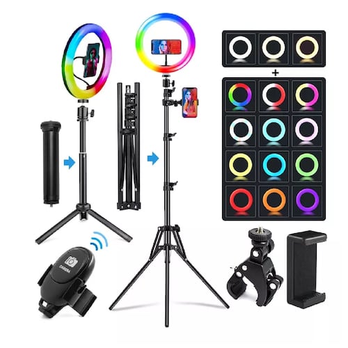 Rgb Aro Luz Led Maquillaje Lampara Foto Video Luz