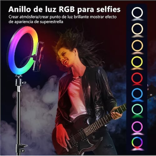 Rgb Aro Luz Led Maquillaje Lampara Foto Video Luz