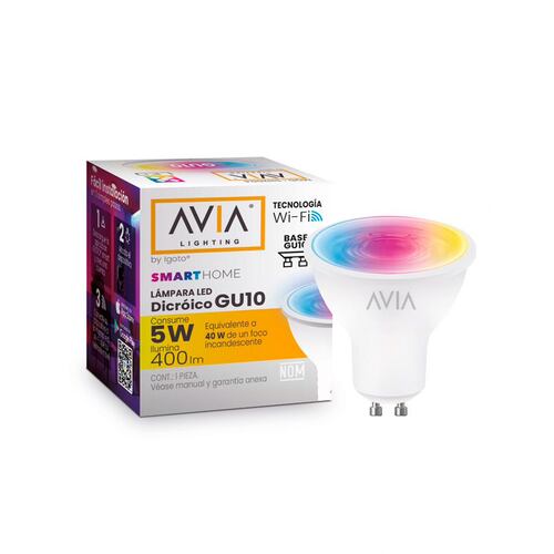 Foco Led Dicroico 5w Gu10 Avia Dimeable Smart Pack 2