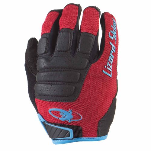 Guantes Lizard Skins Monitor HD Completo Negro Rojo Ciclista Grande
