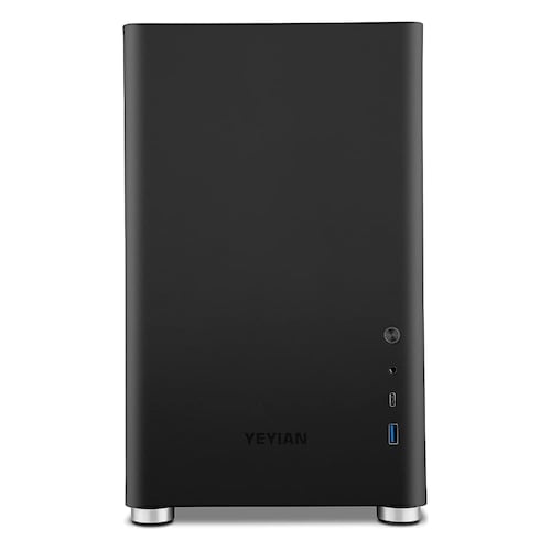 Gabinete Yeyian Hussar micro-ATX, sin Fuente, Cristal Templado, Negro.