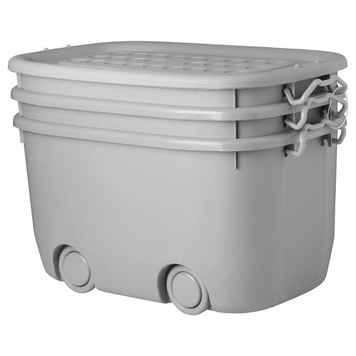 AGBOX Cajas Organizadoras De Plástico Con Ruedas 3 Niveles AG-CAJURG3
