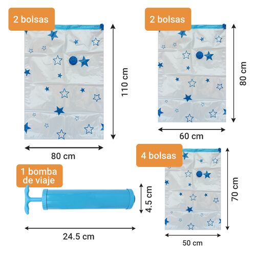 AGBOX Bolsas De Almacenamiento Sellado al  Alto Vacio, 8 piezas Varios Tamaños TH-BOLSROP01.