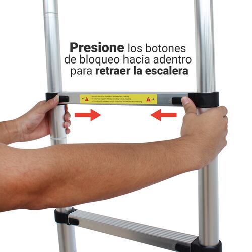 AGBOX Escalera Telescópica 2.9 Mts De Aluminio Retráctil TH-ESCA02.