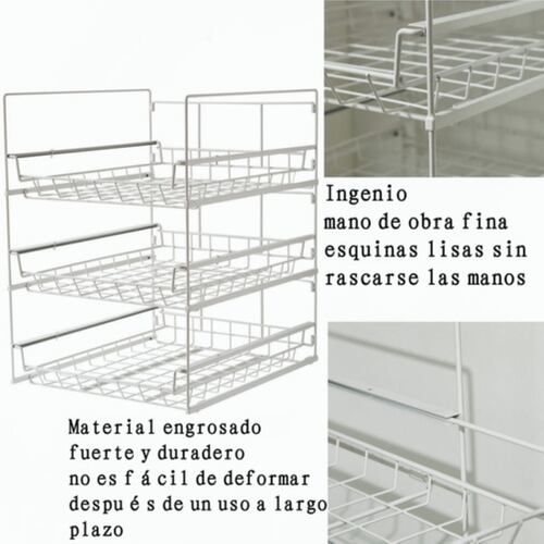 Organizador De Cestas Apilables Deslizantes De 3 Niveles