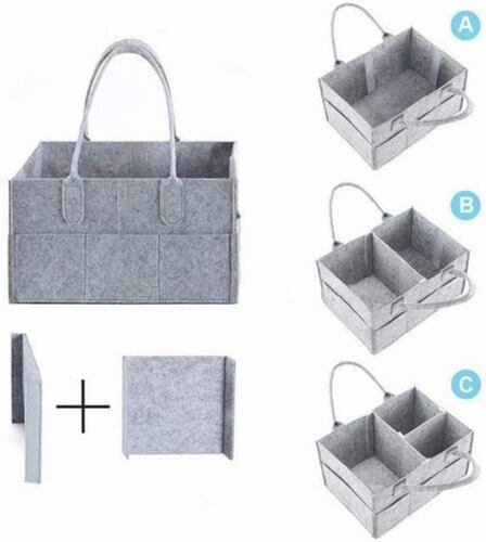 Organizador De Pañales Fieltro Portátil Gris