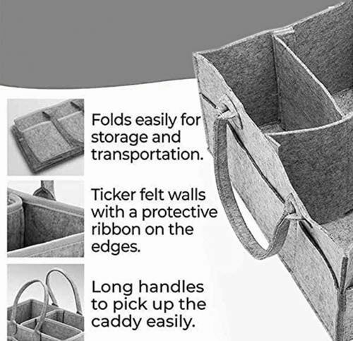 Organizador De Pañales Fieltro Portátil Gris