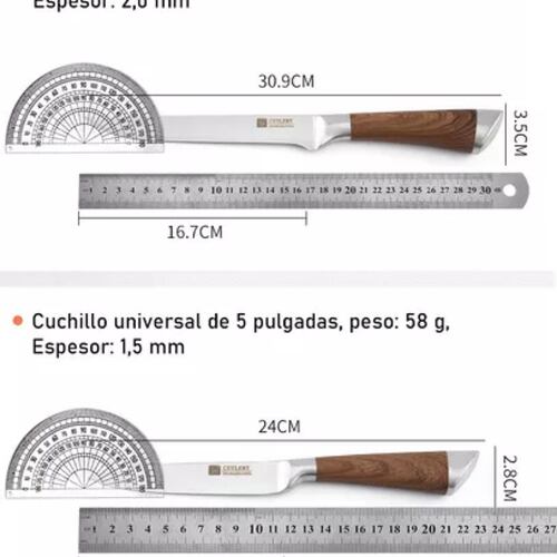 Juego De Cuchillos De Chef Profesional, 6 Unidades.