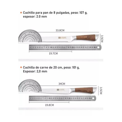 Juego De Cuchillos De Chef Profesional, 6 Unidades.