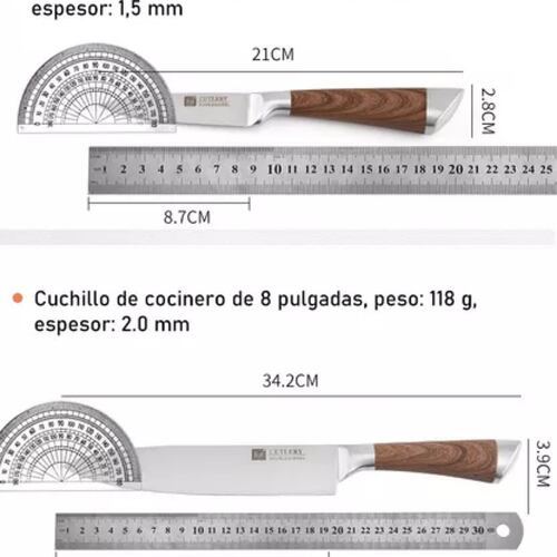 Juego De Cuchillos De Chef Profesional, 6 Unidades.