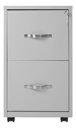 Archivero Metálico 2 Gavetas Carta C/ruedas Plata