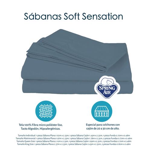 Colchón Matrimonial Spring Air Jupiter + Juego de Sábanas + Protector de Colchón