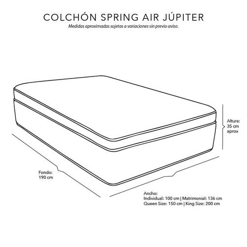 Colchón Matrimonial Spring Air Jupiter + Juego de Sábanas + Protector de Colchón