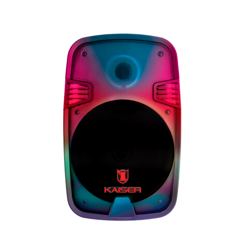 Bocina Bluetooth BAFLE KAISER  8" FULL FLAME LIGHTNING DE 6,200 W PMPO  KSW-1008-2  KSR