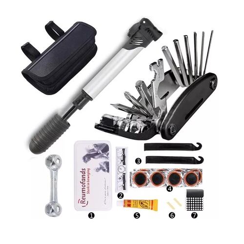 Kit De Herramienta Con Bolsa Y Bomba Para Bicicleta