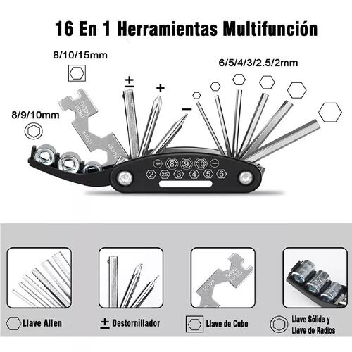 Kit De Herramienta Con Bolsa Y Bomba Para Bicicleta