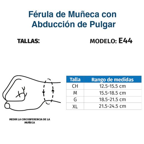 Férula Muñeca Órtesis Con Abducción Pulgar E44 Tynor