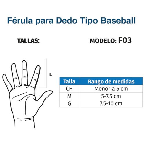 Férula De Aluminio Semirrígida Tipo Baseball Dedo F03 Tynor