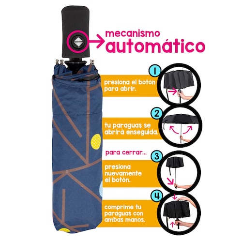 Paraguas Sombrilla De Bolsillo Liso Automático Importadora La Merced.