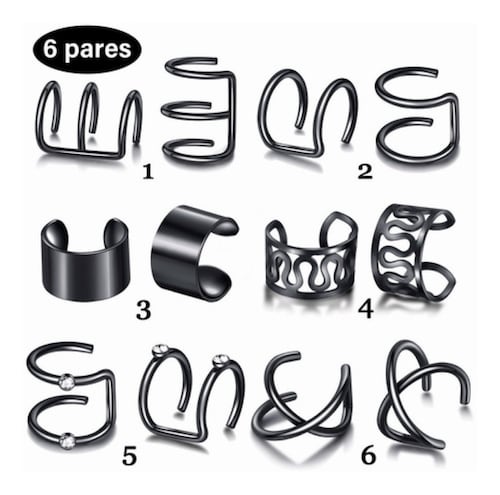 36pcs Clip Orejas Aretes Earcuff Trepadores Sin Perforación
