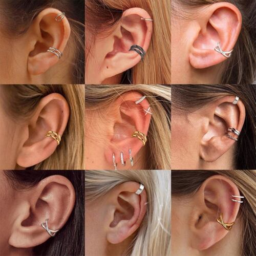 36pcs Clip Orejas Aretes Earcuff Trepadores Sin Perforación