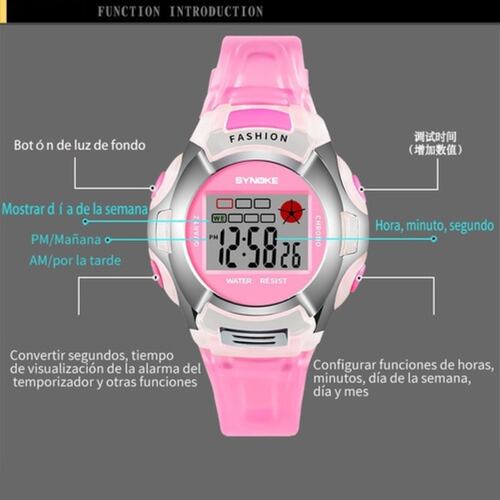 Reloj Infantil Niño Led Niña Cronometro Contra Agua Shock