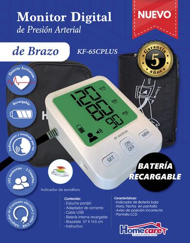 Monitor Presión Arterial Kf-65cplus Batería Recarg. Homecare