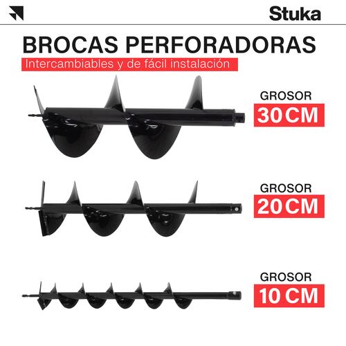 Excavadora De Postes Stuka Motor de 2 Tiempos 52 cc, Taladro 1500 W, Ahoyadora Manual a Gasolina