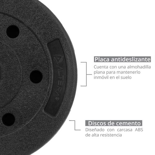 Set de Mancuernas Ajustables 40 kg Altera 5 en 1 con Pesa Rusa 