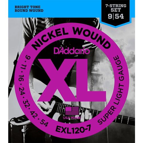 ENCORDADURA DADDARIO MOD. EXL-120-7 CUERDAS ELECTRICA
