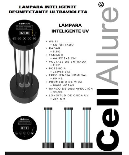 Lámpara Luz Uv Smart Esterilizadora Desinfectante CellAllure