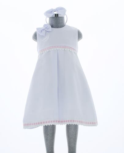 Vestido para Niña Pequeña Bebe Color Blanco 3478 1 a 5 años.