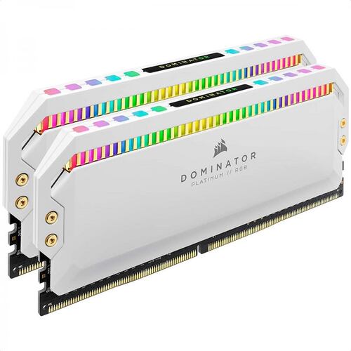 Memorias Ram DDR4 Corsair Dominator Platinum RGB 3200MHz 16GB PC4-25600 Kit 2x8 Blancas CMT16GX4M2C3200C16W.