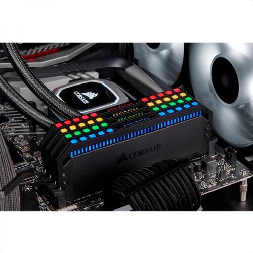 Memorias Ram DDR4 Corsair Dominator Platinum RGB 3200MHz 16GB PC4-25600 Kit 2x8 Negras CMT16GX4M2C3200C16.