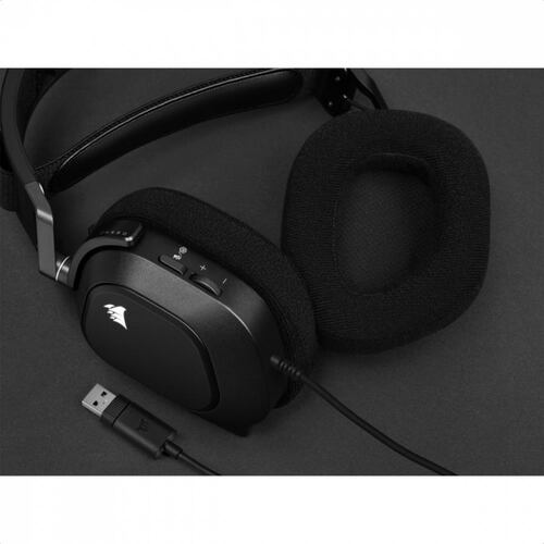Diadema Corsair HS80 RGB USB Surround 7.1 Dolby Gaming Carbon CA-9011237-NA.