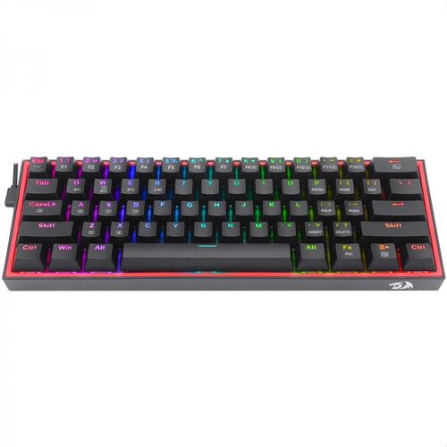 Teclado Redragon Fizz Pro K616-RGB Black Mecanico Switch Red Alambrico Inalambrico Y Bluetooth Ingles.
