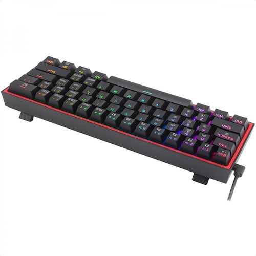 Teclado Redragon Fizz Pro K616-RGB Black Mecanico Switch Red Alambrico Inalambrico Y Bluetooth Ingles.