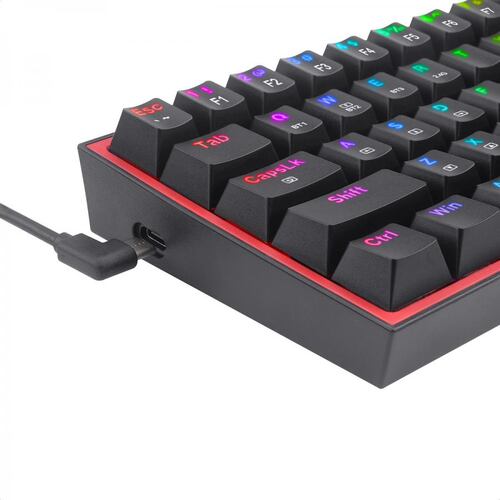 Teclado Redragon Fizz Pro K616-RGB Black Mecanico Switch Red Alambrico Inalambrico Y Bluetooth Ingles.