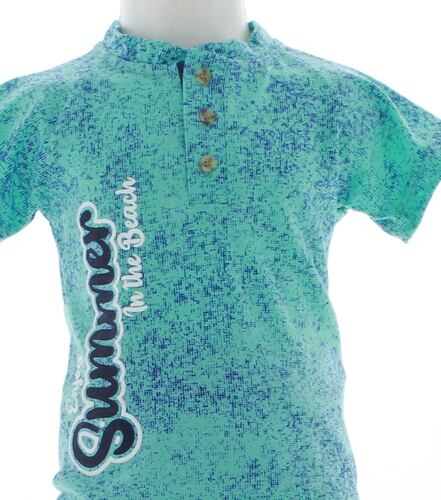 Conjunto Niño Bebé Shorts y Playera Azul 3488 1 a 4 Años.