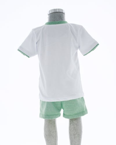 Conjunto Niño Bebé Shorts y Playera Verde 3490 1 a 4 Años.