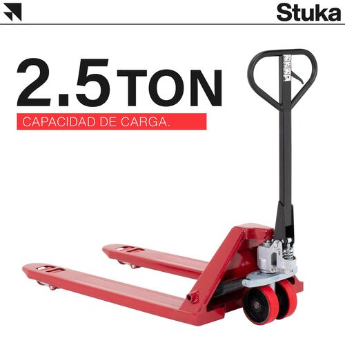 Patín Hidráulico Stuka Transpaleta para Carga de Tarimas 2.5 Toneladas (2500 kg)