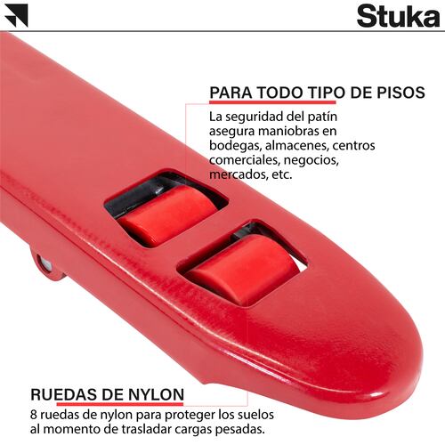 Patín Hidráulico Stuka Transpaleta para Carga de Tarimas 2.5 Toneladas (2500 kg)
