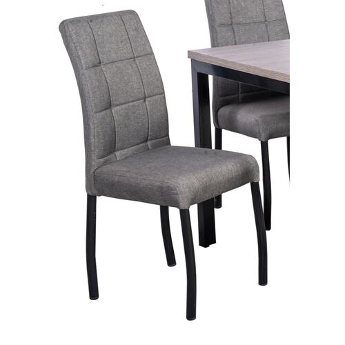 Comedor Adra Gris 6 Sillas Tubular.