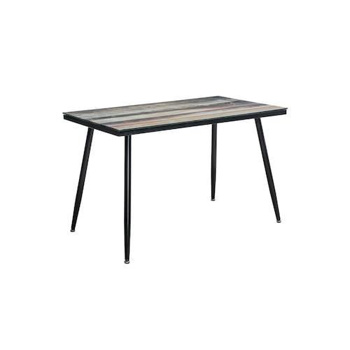 Comedor Toyo Negro 4 Sillas Rectangular Tubular y Cristal.