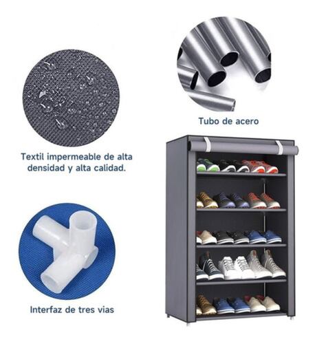Zapatera Organizador Zapatos 5 Niveles Compartimientos Metal