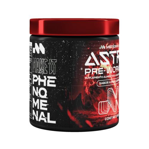METEORA LABS | Astro Pre work-out | Pre-entrenador | Suplemento Alimenticio en Polvo para preparar Bebidas Energéticas | 30 porciones por envase | Sabor Pink Limonade