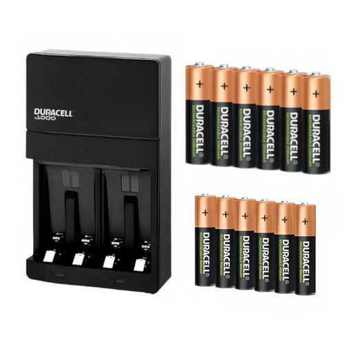 DURACELL CARGADOR 6 AA (2500 mAh)+ 2 AAA (900mAh) + 4 AAA 900 mAh.
