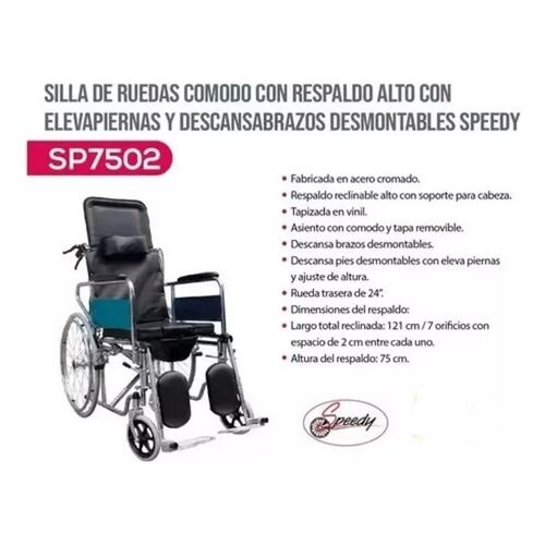 Silla Ruedas Respaldo Alto Elevapierna Descansabrazos Speedy