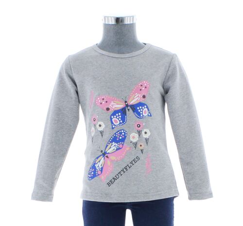 Playera Para Niña Color Gris Blusa Mariposa 3513 1 A 16 Años.