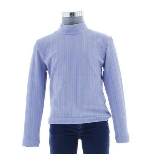 Blusa Niña Color Lila Lisa Cuello Alto 3519 2 A 16 Años.